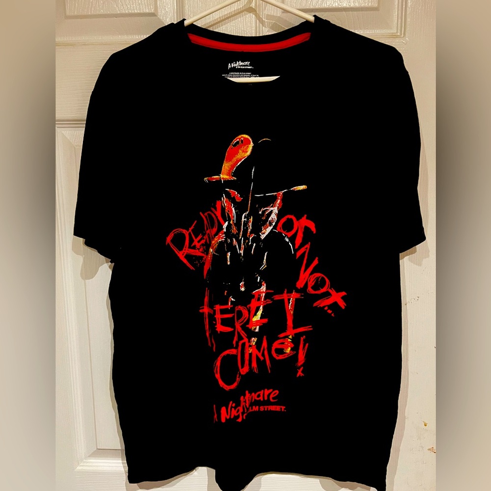 2/25 Freddy Kruger Nightmare on Elm St Black Graphic T-Shirt